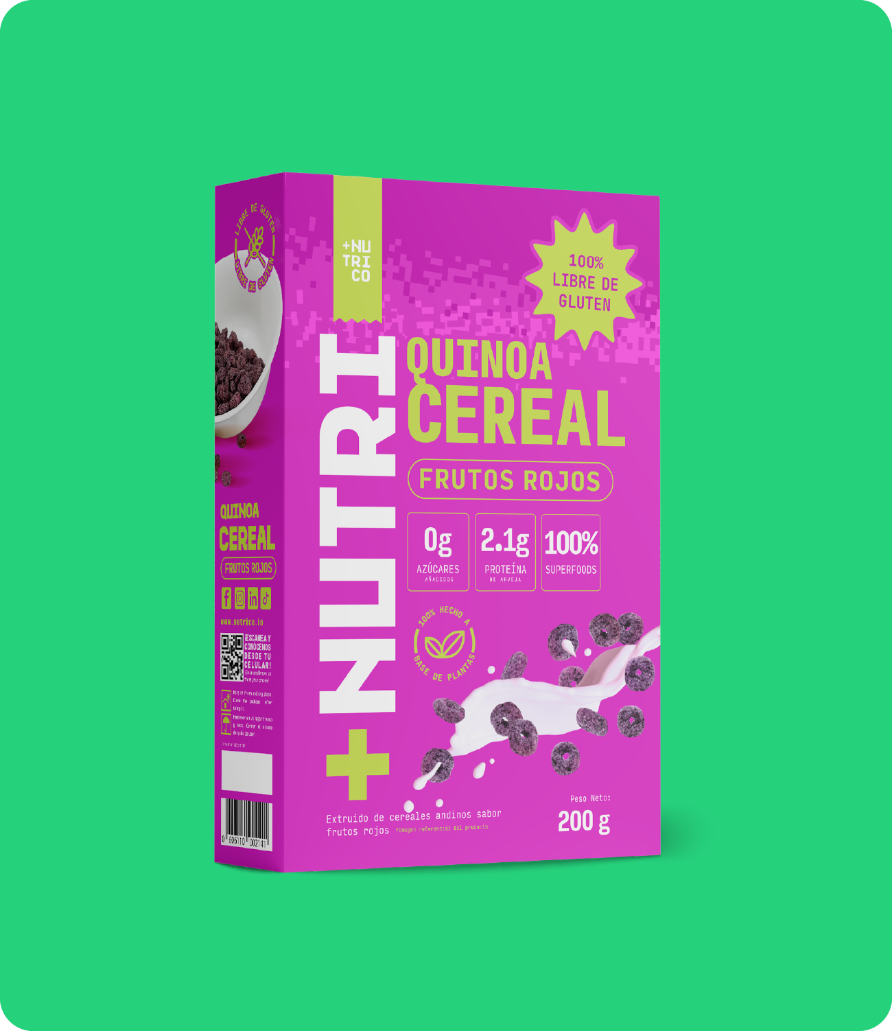 Cereal Saludable Quinua y Frutos Rojos | Sin Azúcar | NUTRI Co