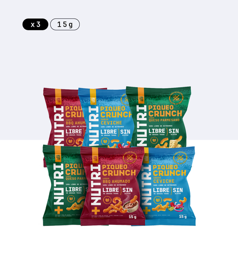 Pack Snacks Saludables de Quinua: Piqueos Crunch 15g (6 und)