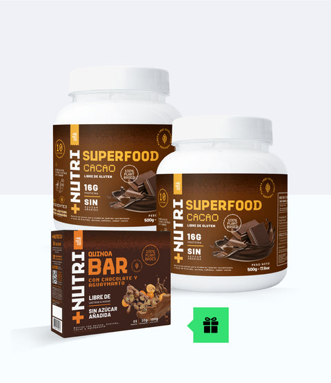 Pack Energía: 2 Superfoods 500g + GRATIS 1 Caja Barras de Cereal