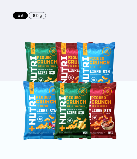 Pack Snacks Saludables de Quinua: Piqueos Crunch 80g (6 und)