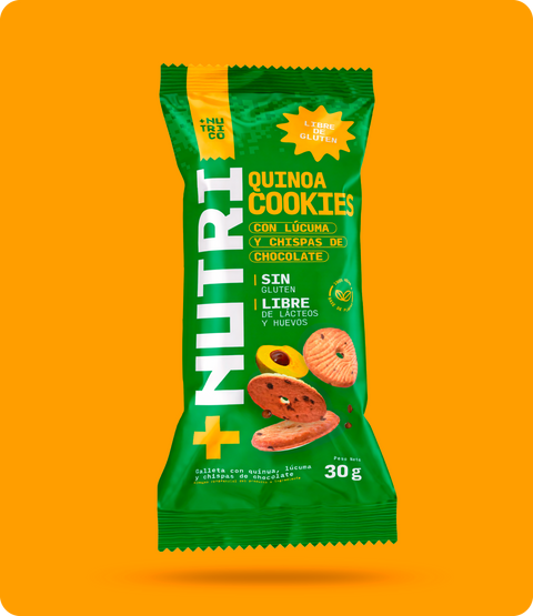 Galletas Sin Gluten con Quinua, Lúcuma y Chispas de Chocolate